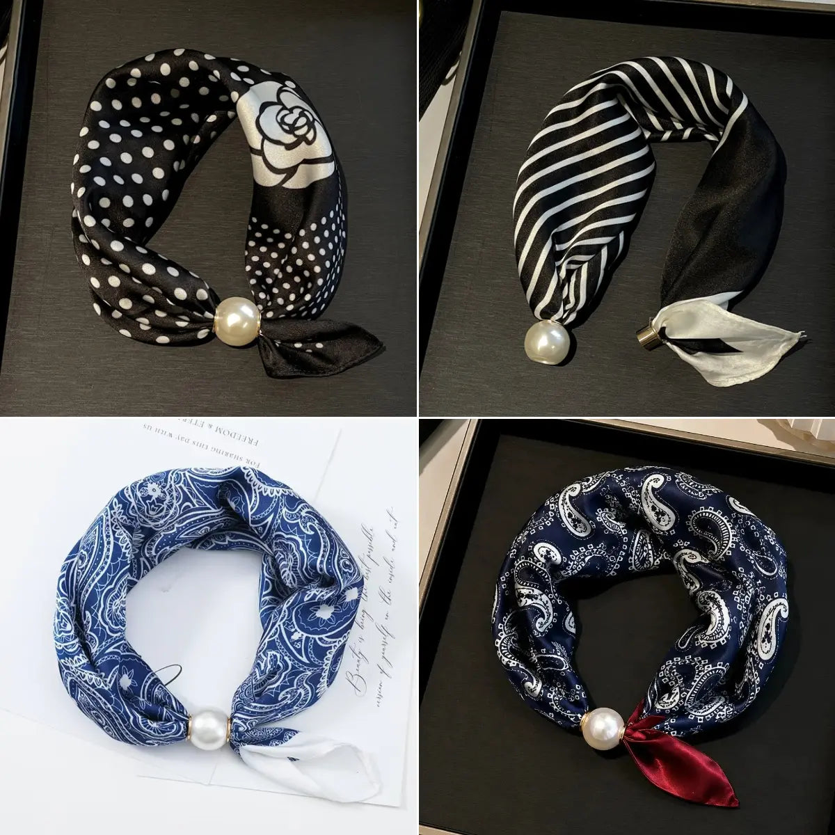 🏆🔥Nuevo diseño 2026【🔥4 piezas】✨ Crea un look encantador sin esfuerzo: Bufanda con cierre magnético de perlas🧣