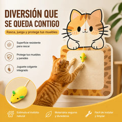🏆【Producto más vendido】Rascador de pared para gatos, no requiere instalación, deja que tu gato libere sus emociones libremente.