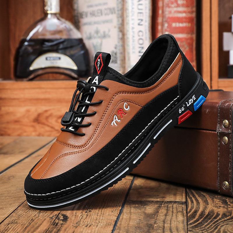👞🔥【39-48】Zapatos casuales de cuero impermeable para hombre, cómodos y duraderos