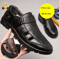 💥（39-44）Sandalias de verano de piel auténtica transpirables para hombre