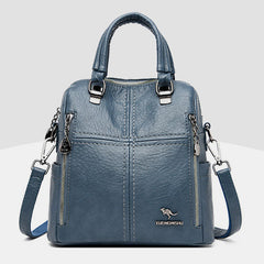 🎒🌟【Elegante y a la moda】Mochila/bolso cruzado de cuero multifuncional de gran capacidad🐾