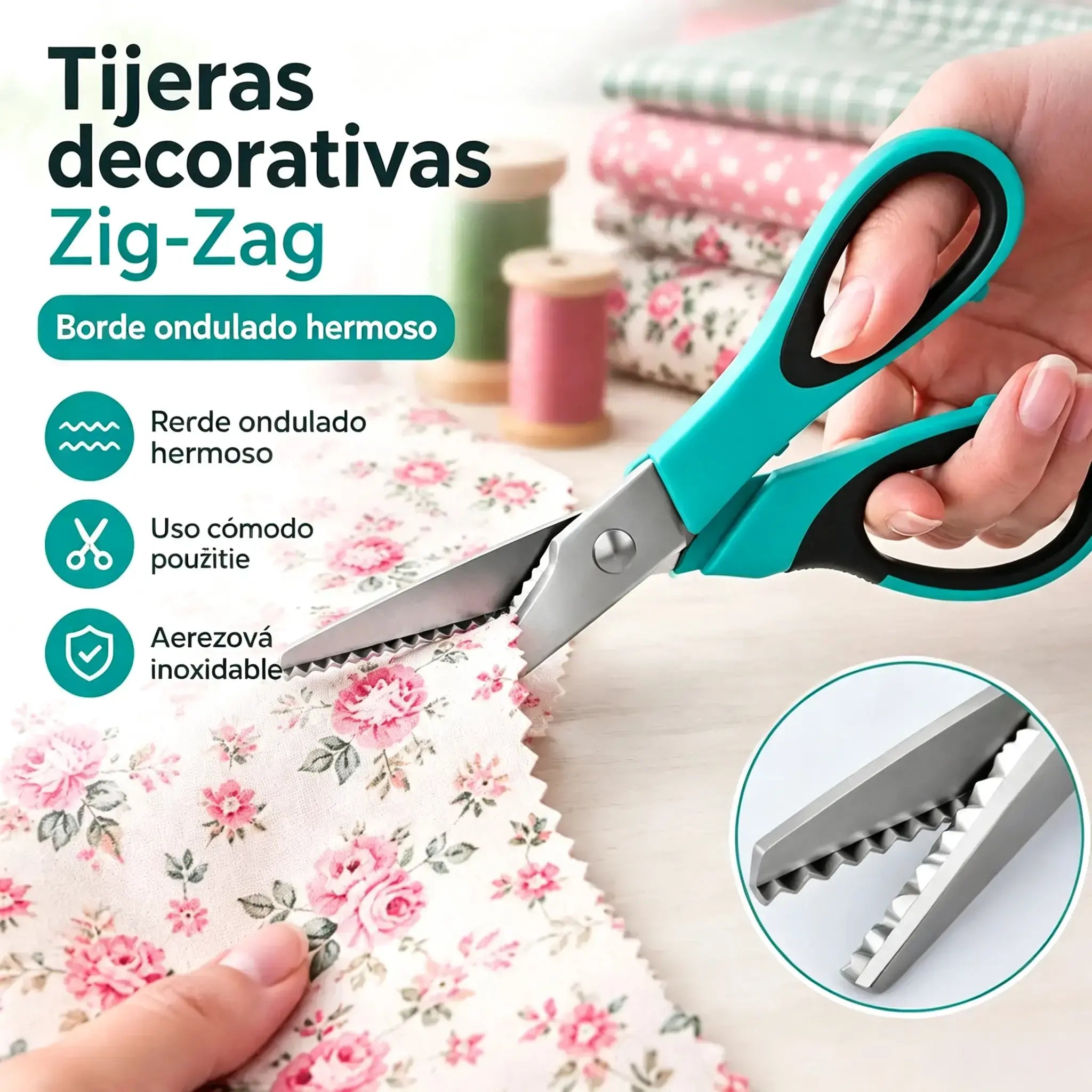 🔥✂️ Tijeras dentadas profesionales - Tijeras de tela afiladas y dentadas