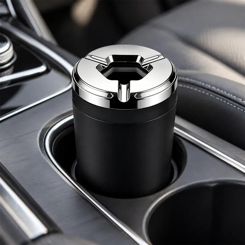 🚗【¡Compra uno, consigue uno gratis!】✨ Cenicero para Coche con Tapa Giratoria | Antiderrame y Estilo Premium | Para Auto, Hogar y Oficina 💨