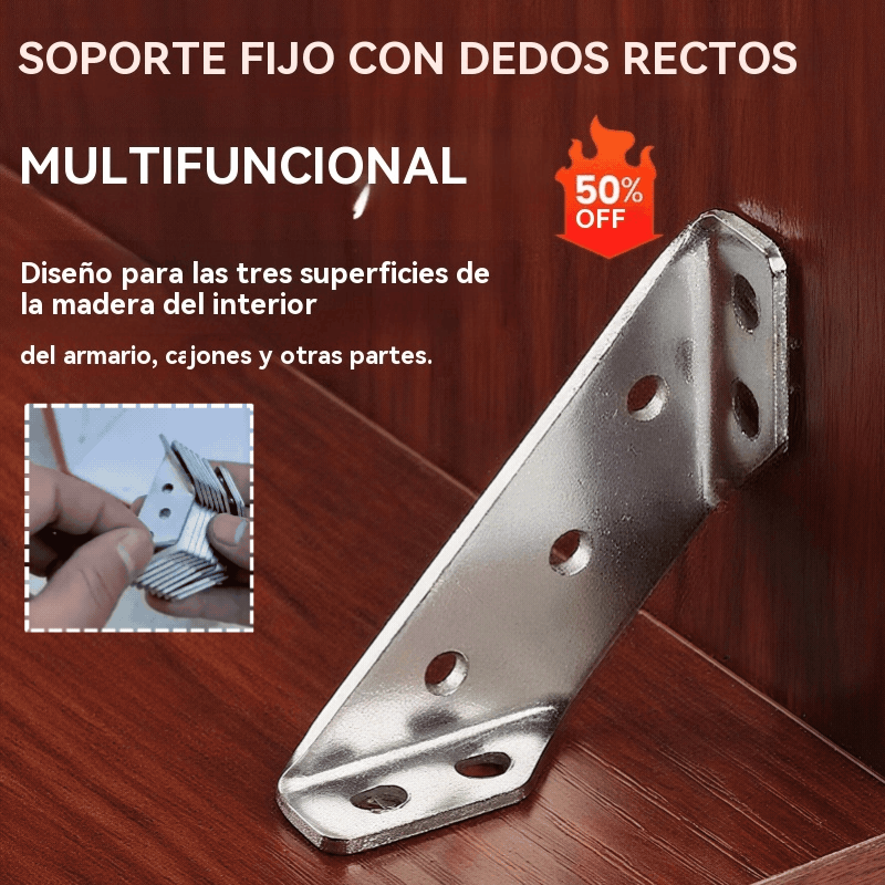 🔩【12 soportes + 84 tornillos】✨Soportes de fijación de acero inoxidable reforzado, bordes y esquinas reforzados, conectores de muebles de 90°