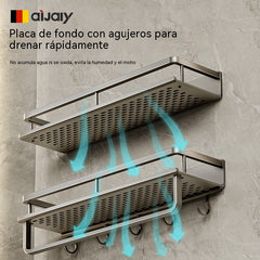 🔥【400*120*40mm】Estante de almacenamiento con ventosa para baño e inodoro: no requiere taladrar