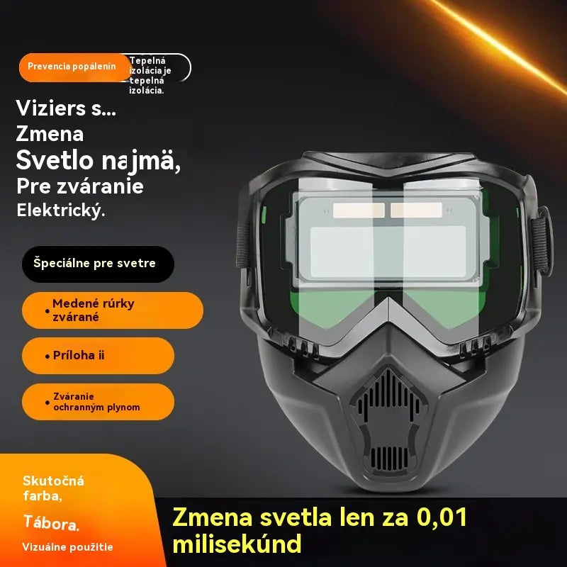 🔥⚡Automaticky zatemňovacia zváračská kukla pre bezpečnosť očí