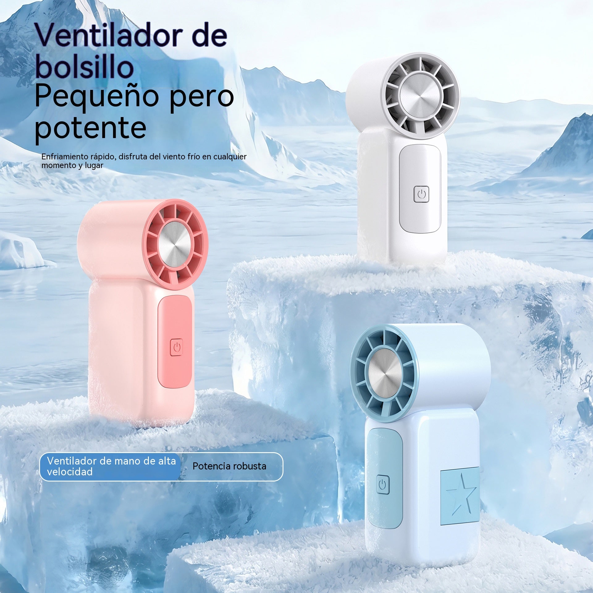 ☀️¡Imprescindible para el verano! Mini ventilador portátil ligero, de alta velocidad y larga vida útil. 🔋Compatible con carga USB.