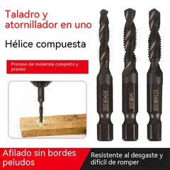 ⚡️【Juego de 6 piezas】Juego de herramientas multifuncionales de perforación y roscado con vástago hexagonal compuesto