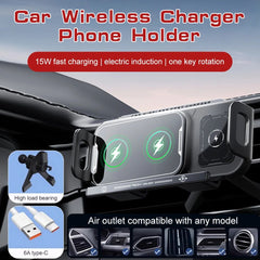 Cargador inalámbrico para coche, soporte automático, soporte para teléfono con ventilación, tableta, teléfono inteligente