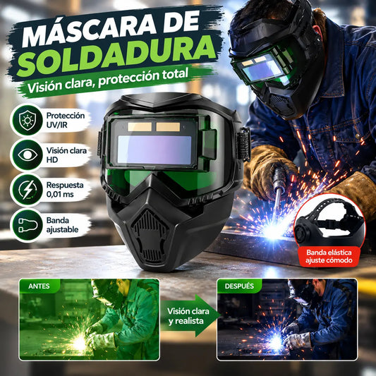 Casco de soldadura totalmente automático con cambio de luz y máscara protectora montada en la cabeza para soldadores