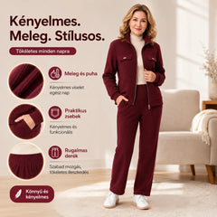 🔴💥【M-4XL】Női lezser bársony kosztüm merész elemekkel (zakó + nadrág)