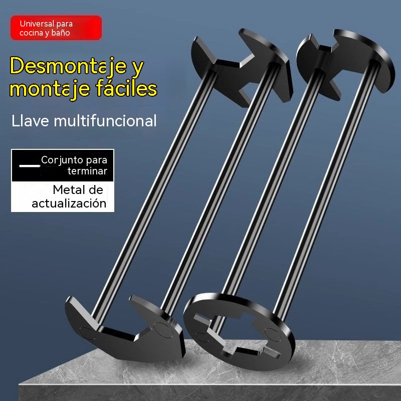 🔥【2 artículos por 28 €】🔥Llave multifuncional para fregadero, llave universal para tuberías de agua, herramienta para la instalación y reparación de fregaderos y grifos de baño
