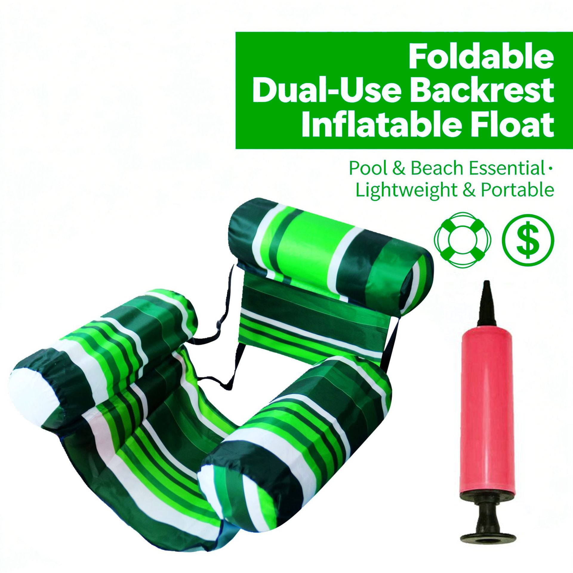 💦📢 Sofá flotante plegable con respaldo