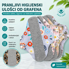 🔥【5/10 komada】Perivi antibakterijski jastučić od pamuka i grafena