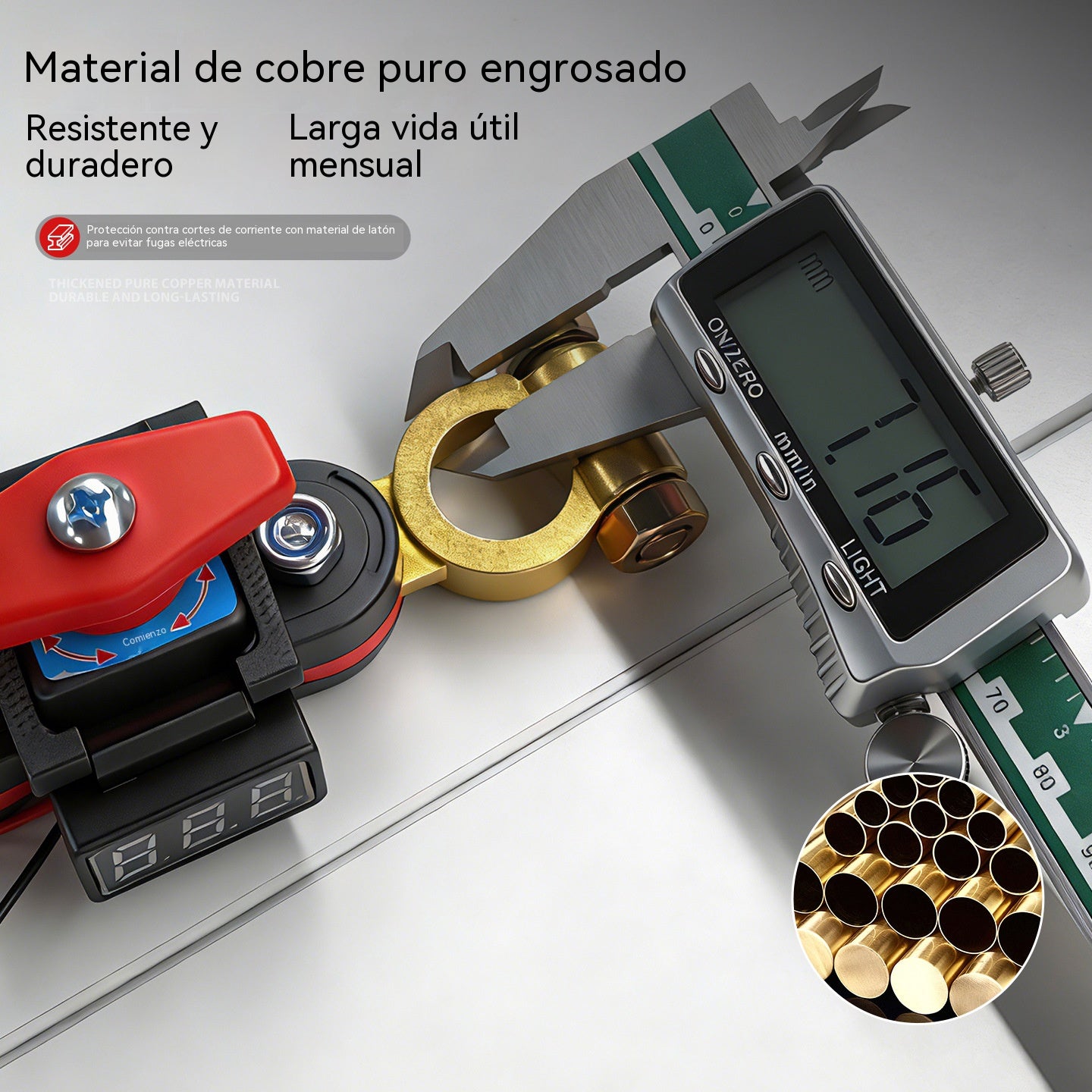 👍👍Interruptor de desconexión de batería giratorio universal de 360° para automóviles. Nuevo interruptor de desconexión de batería de latón de alta potencia con protección contra fugas.