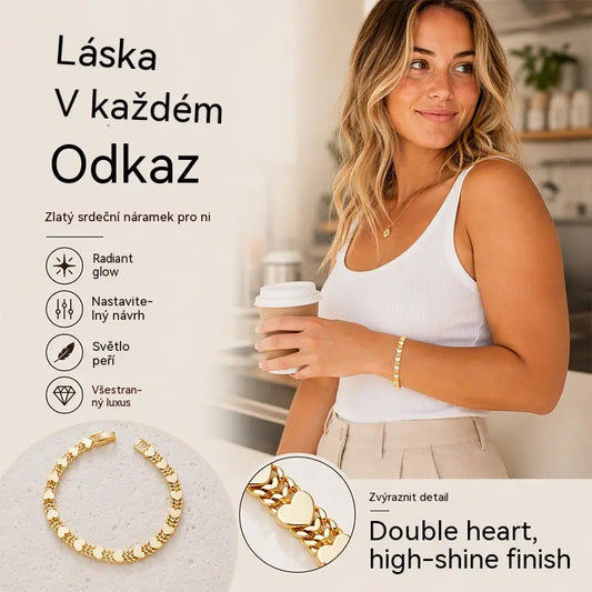 📢📢50% sleva po omezenou dobu! ⏰Elegantní kubánský náramek ve tvaru srdce pro ženy: nádherný přívěsek, klasický design, pohodlné nošení 💝