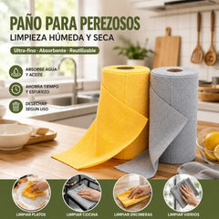 ✨（2 rollos 40 hojas-25 x 25 cm）🧼Rollos de toallas de limpieza reutilizables que se pueden arrancar uno a uno.