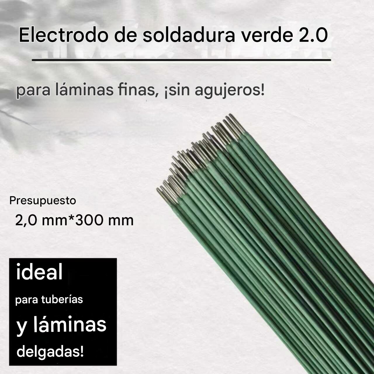 🟢【20 PCS】Electrodo de soldadura verde 2.0 – ¡Perfecto para chapa fina, sin perforaciones!