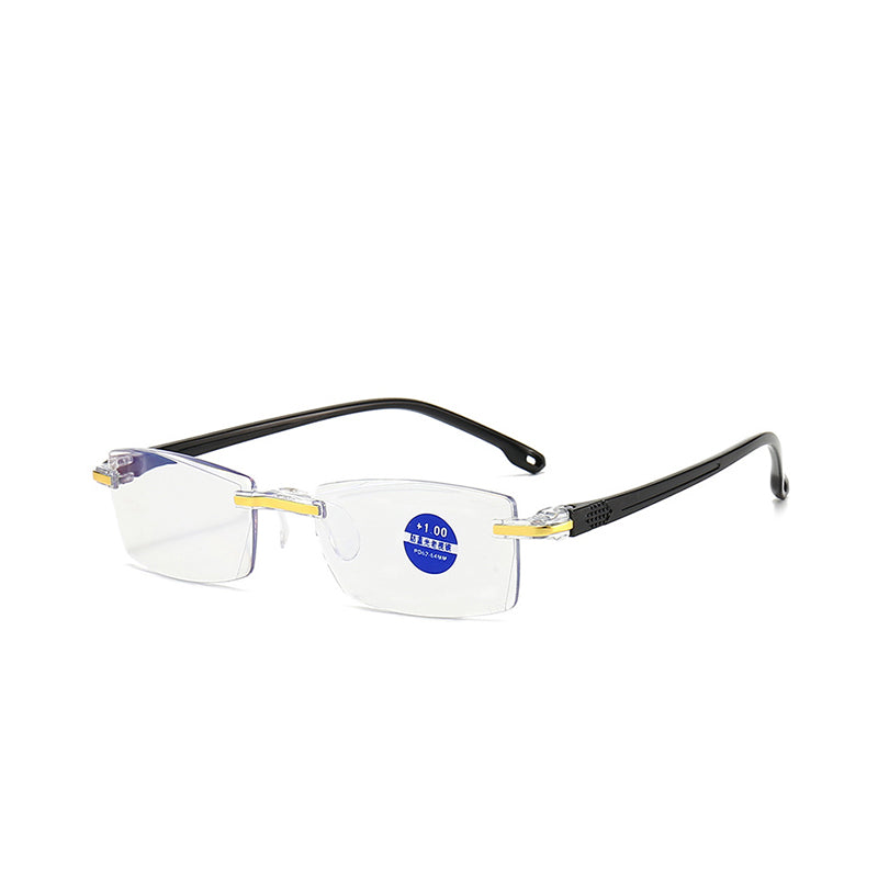 🧐【Oferta por tiempo limitado】👓️Gafas de lectura con bordes de corte de diamante que bloquean la luz azul