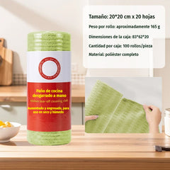【2 unidades a 27 euros】🧻 Rollo de Paño de Limpieza Desprendible de Microfibra Gruesa – Reutilizable, Seco y Húmedo, para Cocina y Hogar 🏠✨