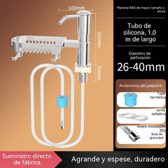 ✨Dispensador de jabón para fregadero de cocina con bomba de acero inoxidable integrada y tubo de extensión