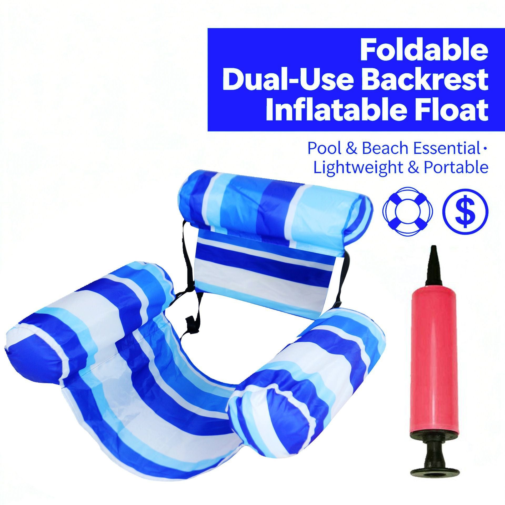 💦📢 Sofá flotante plegable con respaldo