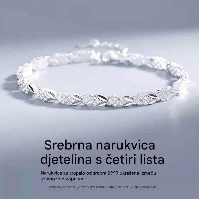 【Kupite jedan, dobijte jedan gratis 】Obožavam novu modernu narukvicu od 925 srebra s djetelinom za žene s četiri lista【30% popusta】