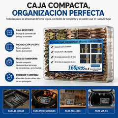 🧱🛠️ Kit de 160 tacos autorroscantes con tornillos | Anclaje de expansión para paredes y techos