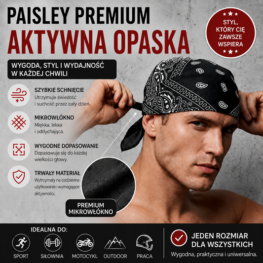 🔥✨【Kup 3, a 3 dostaniesz gratis, zestaw 6 elementów】Klasyczna opaska do jazdy na motocyklu i dla sportowców