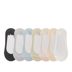 【7 pares por 24 euros】🧦Medias de malla de seda helada para mujer, antideslizantes y de corte bajo.