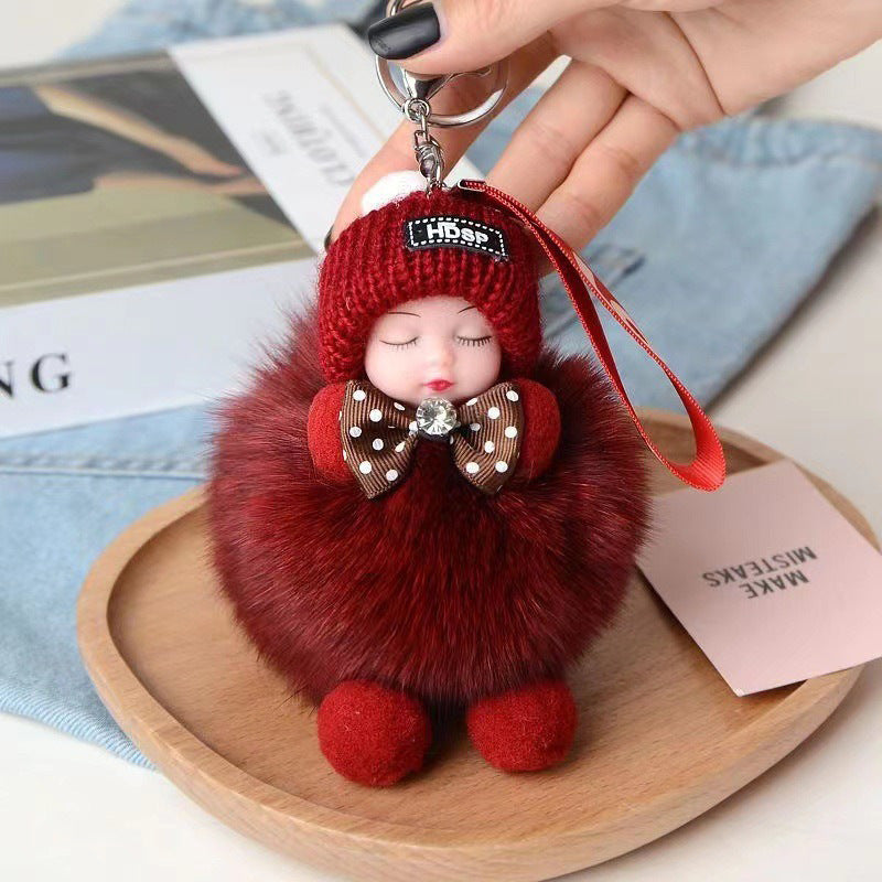 😴🧸🚗Compra 1 y llévate 1 gratis🔥Colgante para coche con forma de muñeco durmiente, llavero de dibujos animados con motivo de peluche.
