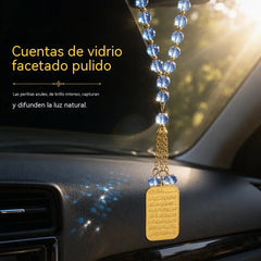 📢📢¡¡50% de descuento!! 💎✨Adorno colgante para coche: medallón árabe de acero inoxidable con cadena de cristal azul.