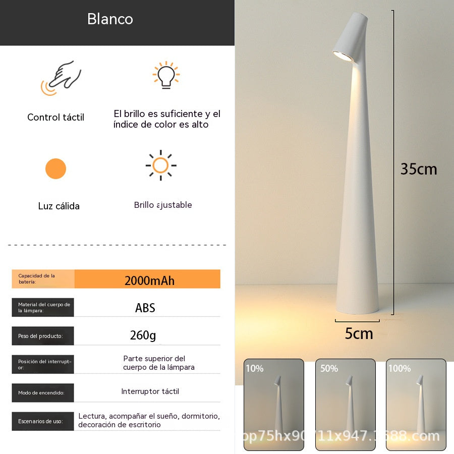 Lámpara de mesa/luz nocturna ajustable, lámpara de dormitorio portátil con sensor táctil | Carga USB