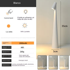 Lámpara de mesa/luz nocturna ajustable, lámpara de dormitorio portátil con sensor táctil | Carga USB