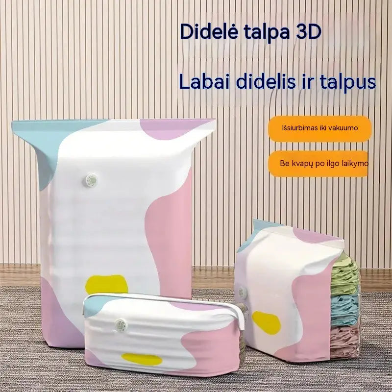 🧳【5 dalių rinkinys】💨 Didelis, suspaudžiamas vakuuminis maišas daiktams laikyti: nereikia siurblio, sandarus; idealiai tinka vietai taupyti lagamine ir namuose ✈️