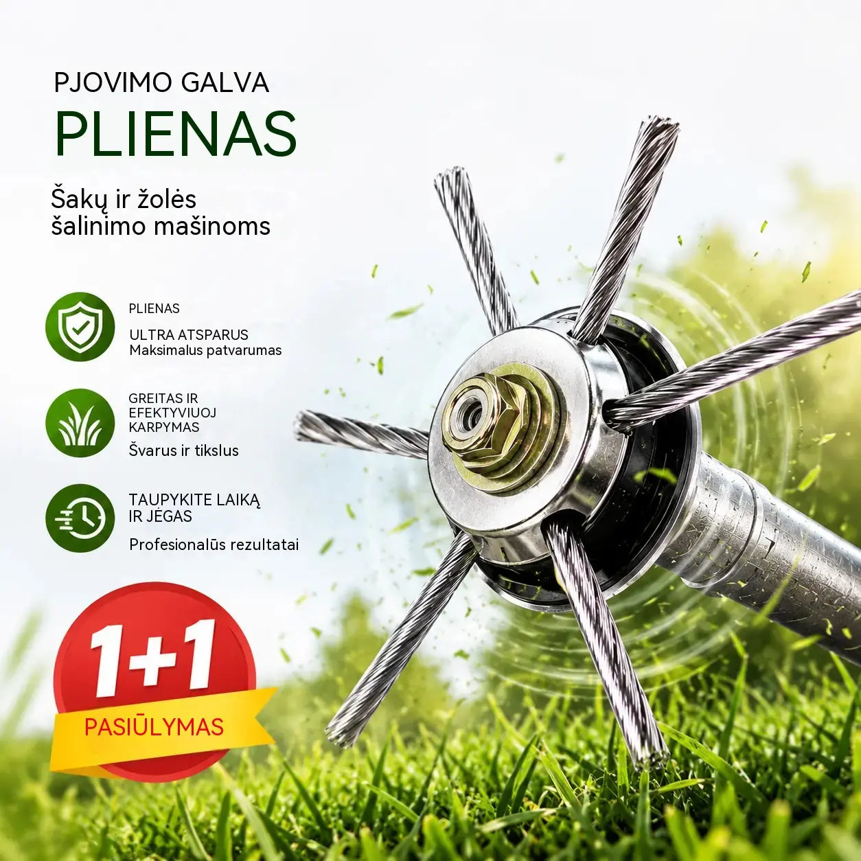 ⏰Pirkite vieną – antrą gaukite nemokamai🔥 Pakaitinė pjovimo galvutė žoliapjovėms / krūmapjovėms – plieninė pjovimo galvutė žolei pjauti 🌿✂️⚙️