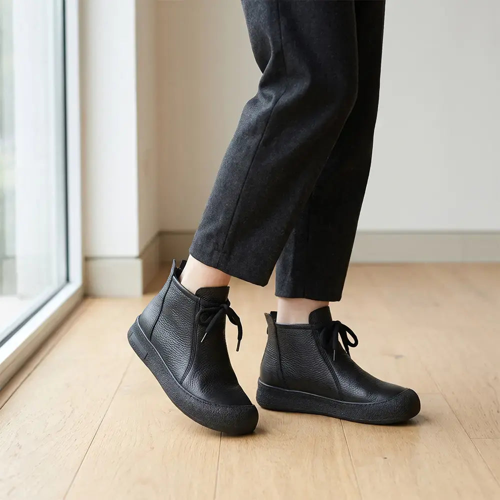 ✨【Veličine 35–40】Ženske tople gležnjače od prave kože – model na vezanje, dostupne u više boja🥰