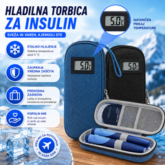 ❄️✈️Prenosni hladilnik za inzulin z indikatorjem temperature
