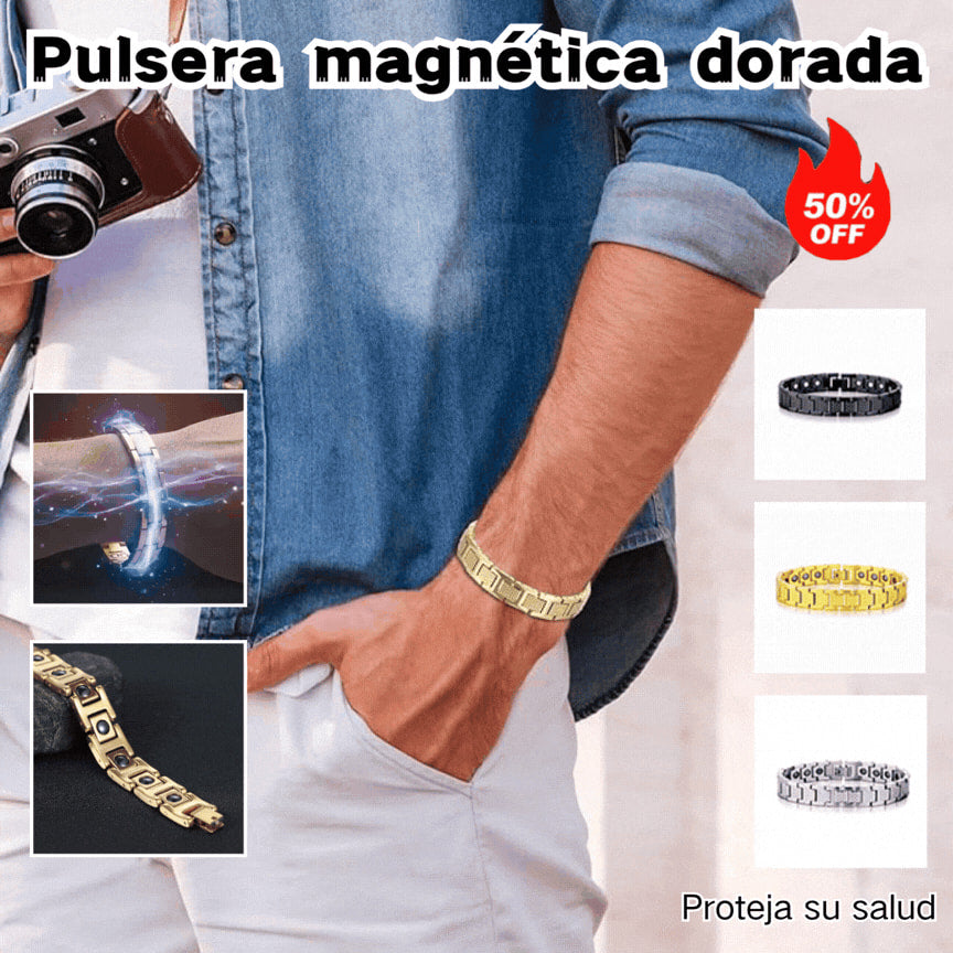 🔥🔥Pulsera magnética dorada