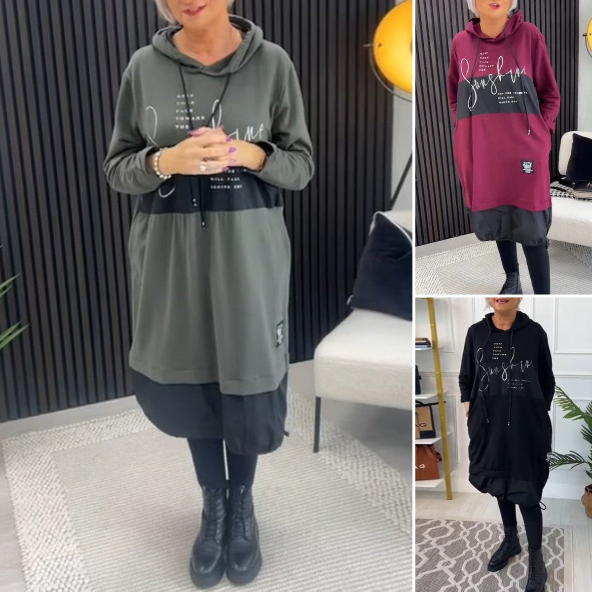 🔥🔥【S-5XL】【Compre 1 y obtenga 1 gratis】2025 Nuevo vestido con estampado grande de moda de otoño e invierno