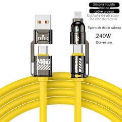 🔥Compre 1 y obtenga 1 gratis（2 piezas） 🔥Cable de carga rápida 4 en 1 de 240 W（2 metros de largo）⚡📱