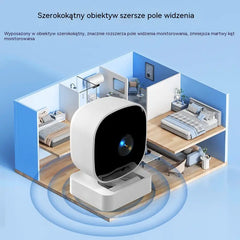 Kamera wysokiej rozdzielczości i inteligentny system monitorowania domu ze zdalnym, bezprzewodowym połączeniem Wi-Fi, noktowizorem w podczerwieni i dwukierunkową transmisją dźwięku.