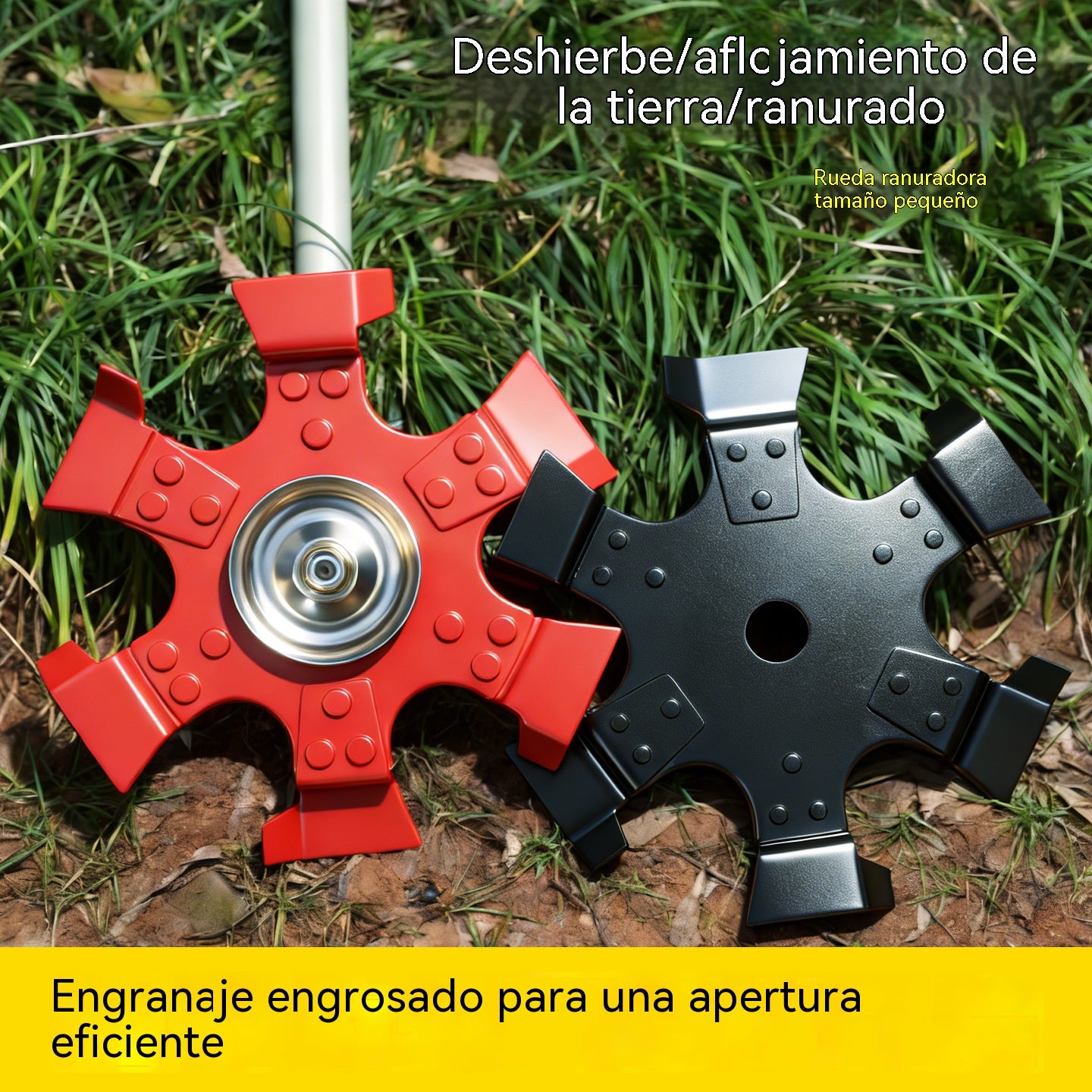 🔧🌿Rueda para excavar zanjas de acero al manganeso de alta dureza, ideal para excavar zanjas y cortar la hierba