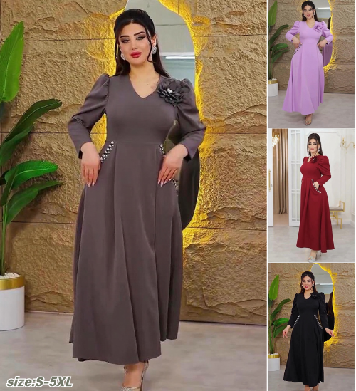 🔥🔥【S-5XL】【40-120kg】🥰 👗Nuevo vestido de moda otoño e invierno 2025 con estampado grande