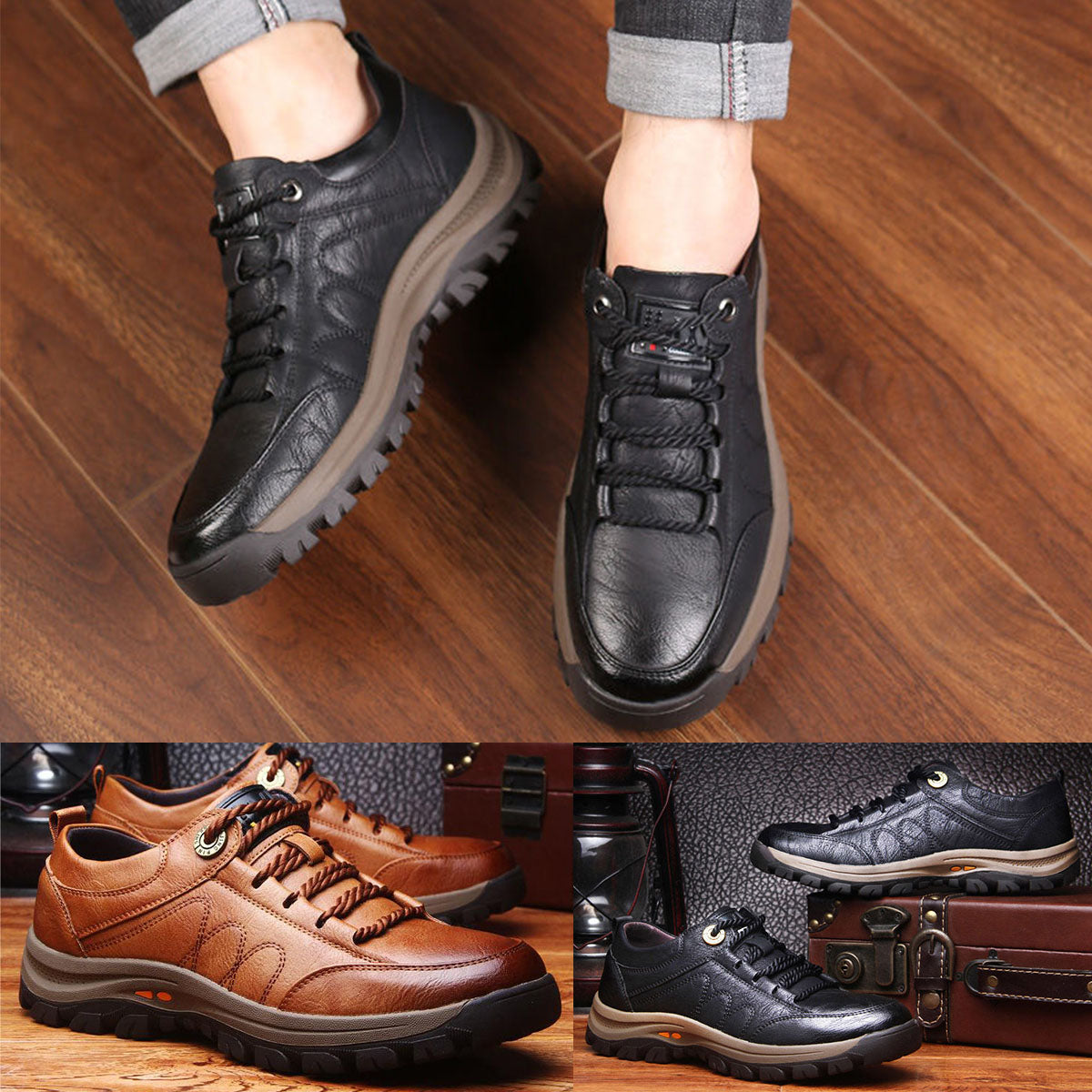 30%OFF👞【39-48】Zapatos Cuero Casual Hombre/Mujer - Impermeables y Antideslizantes