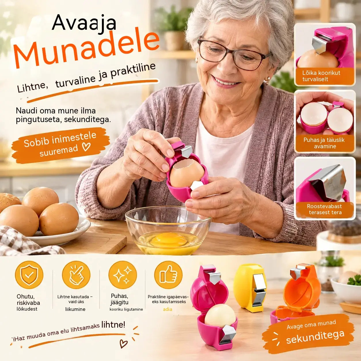 🔥50% soodsamalt🔥 3-osaline munade avamise komplekt🥚
