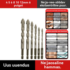 1 komplekt 6 osast【4+5+6+8+10+12mm】🔥Väga tugev 4-piluline ekstsentriline puurikomplekt
