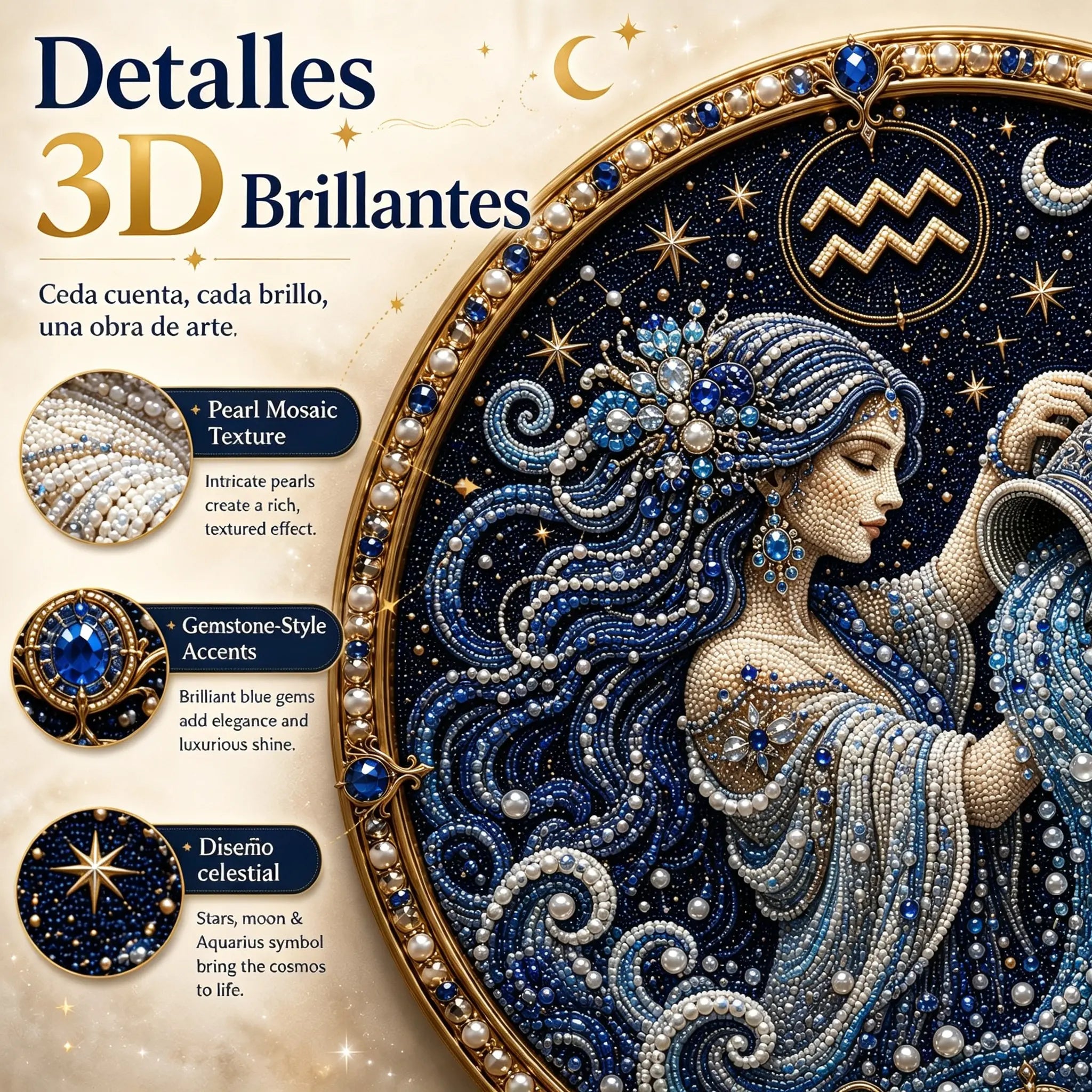 🌙 ¡Magia en tu pared! Lujoso kit de diamantismo 3D de constelaciones, para crear un ambiente mágico en tu hogar 🔮