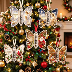 🔥5 piezas🔥Último día con 50% de descuento🎄Adorno de mariposa para regalo de Navidad en efectivo🦋 – Recuerdo navideño para guardar dinero en efectivo💵✨