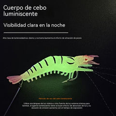 【7 piezas 24 euros】Palitos luminosos de camarones de silicona suave